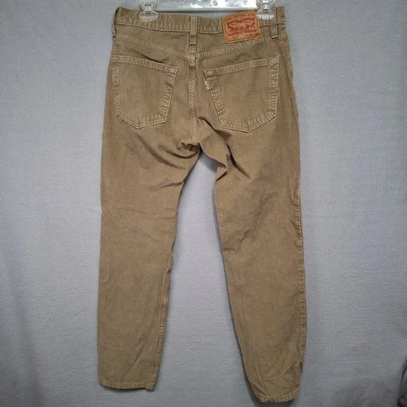 Levi's 511 Corduroy Pants Mens 30x32 Khaki Cotton Poly Straight Leg Stretch - Picture 7 of 12